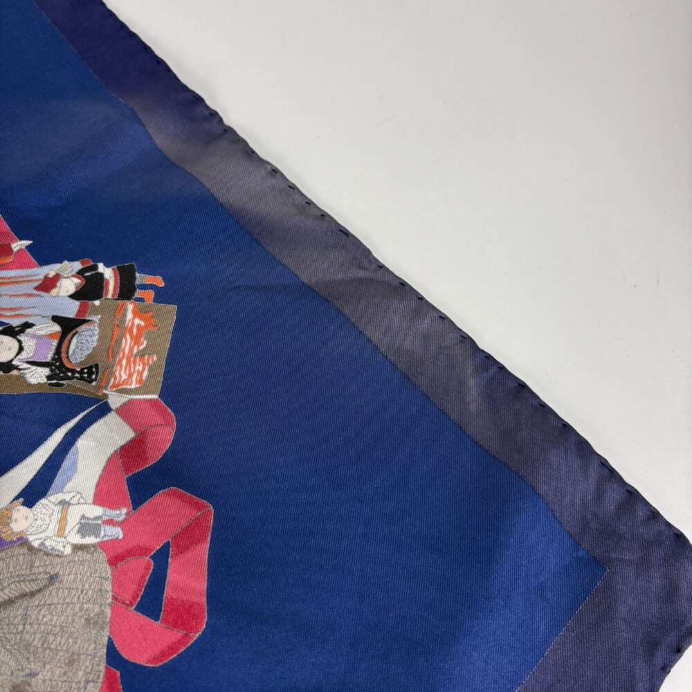 Hermes Carre 90 HELLO DOLLY scarf, silk, blue multicolor, women's. - Picture 8 of 8